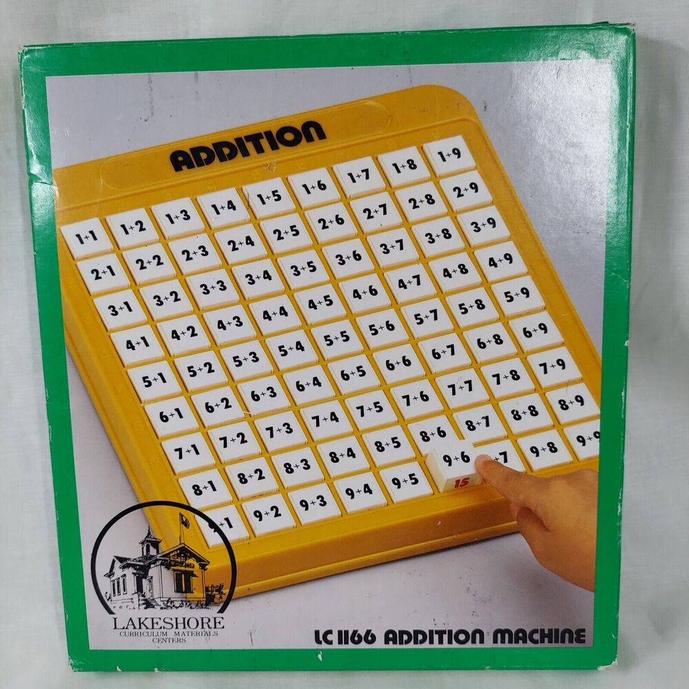 Addition Math Machine Lakeshore Curriculum Nichigans Toy LC 1166 Box Vintage